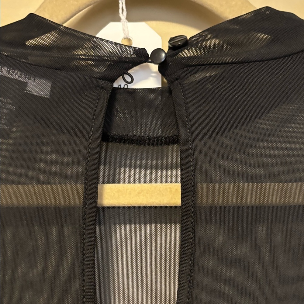 Black Dress sheer and shiny 1X - Picture 5 of 6